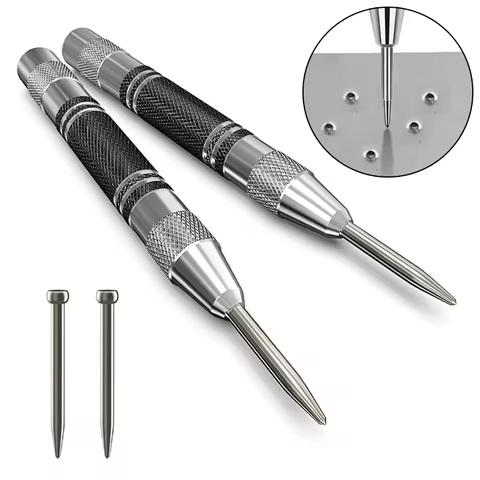 Automatic Centre Punch General Woodworking Metal Drill Adjustable Spring Loaded Automatic Punch Hand Tools for Metal Wood Glass 10 best sales customized hole punch - №4