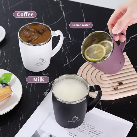 350ml Thermos Mug 304 Stainless Steel Coffee Cup With Handle Leak-Proof Vacuum Flask Insulated Cup Portable Thermal Water Bottle 8 best sales stainless steel espresso cup - №6