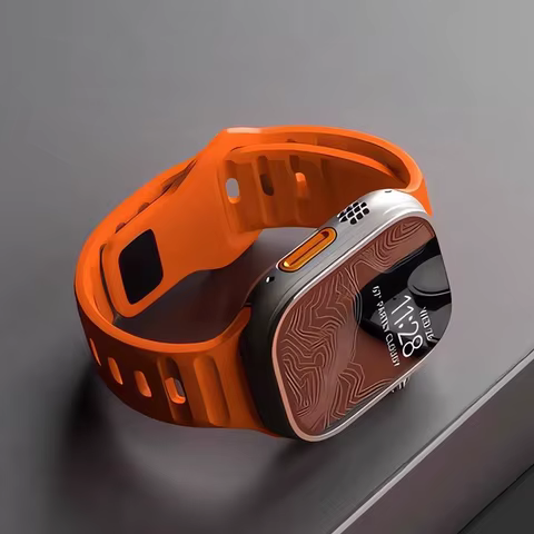 Silicone Sport Strap For Apple Watch Band 49mm 45mm 44mm 42mm 40mm 41mm 38 correa bracelet iwatch Series 9 8 7 6 5 4 3 se ultra 10 best sales strawberry nails - №3