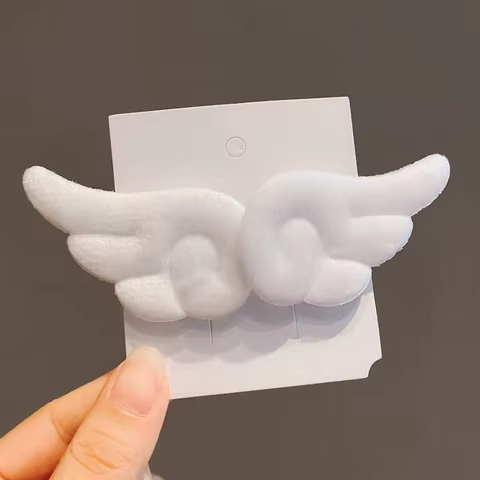 2Pcs Sweet Angel Wing Plush Hair Clips Girl Bangs Cute Hairpin Simple Hairclip Ornament Fashion Hair Accessories Side Clip 8 best sales angel accessories - №3