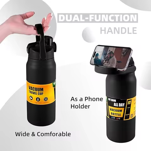 Vacuum Stainless Cup Thermal Cold Hot Thermos Insulated Stainless Steel Water Bottle with Straw Free Shipping Water Bottles 10 best sales thermoflask - №4