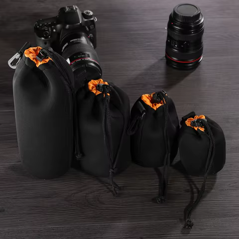 Camera Lens Pouch Bag Neoprene Waterproof Soft Video Camera Lens Pouch Bag Case For Canon Sony for Most Digital SLR Camera 8 best sales moza r5 - №2