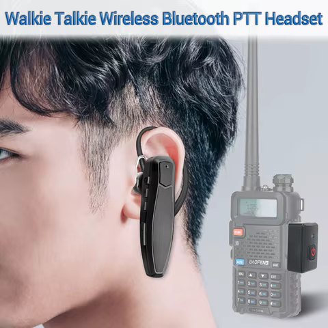 Baofeng Walkie Talkie Wireless Bluetooth PTT Headset Earpiece Hands-free K Plug For Kenwood UV-5R BF-888S Quansheng UV K5 (8) 10 best sales baofeng bluetooth headset - №8