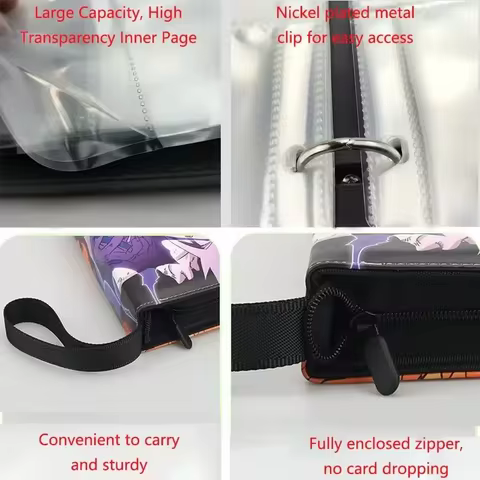 400/900pcs Sanrio Card Album Book Folder 4/9 Card Slots Collections Zipper Double Pocket Zipper Card Binder Holder 10 best sales card binder 4 pocket - №8