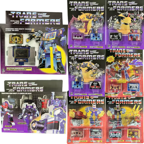 Transformetion G1 Reissue KO Soundwave Reflector Laserbeak and Frenzy Slamdance Action Figure Toy Gift Collection 8 best sales g1 reissue transformers - №4