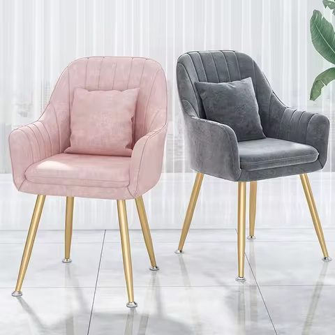 Nordic Luxury Modern Dining Chair Ins Internet Celebrity Manicure Makeup Chair Relaxing Backrest Ergonomic Chair Furniture 10 best sales chair for dining room - №5