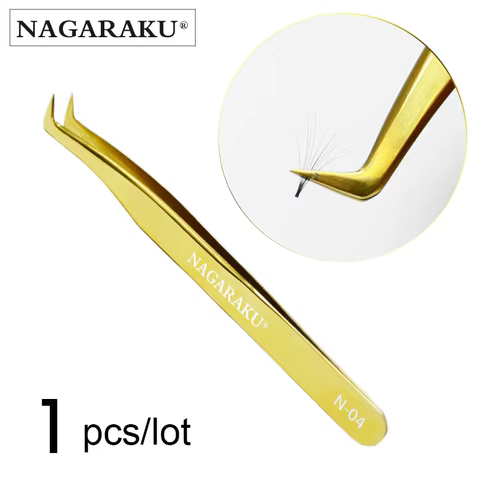 NAGARAKU Stainless Steel Straight Curved Nail Tools Volume Eyelash Accurate Tweezers Nippers Pointed Clip Set Makeup Tools 6 best sales eyelash accessories - №5