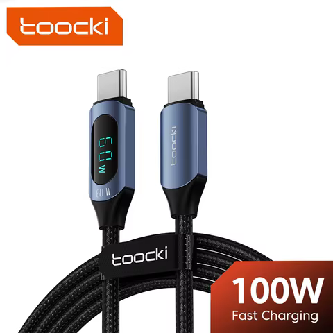 Toocki 100W USB C Cable for Samsung to 5A LED Digital Display High-Speed TypeC Wire for Xiaomi POCO Huawei USB Charger Data Cord 8 best sales anker powercore - №6