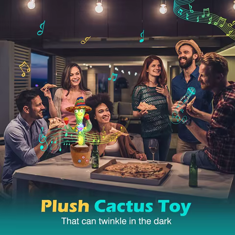 Talking Cactus Baby Toy Dancing Cactus Repeats What You say for Kids with English Songs Dancing Toy for Gift Toddle Girls Boys 8 best sales cactus dancing toy - №6
