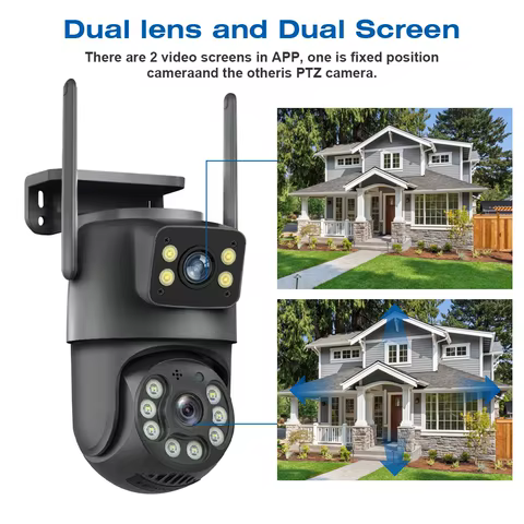 8MP WiFi Camera PTZ Dual Screens Auto Tracking Night Vision CCTV Surveillance Camera Outdoor 4MP Security IP Camera icsee 10 best sales slme - №6