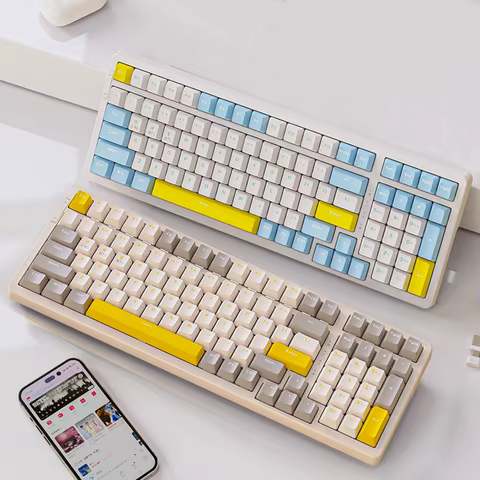 ZIYOULANG K96 Mechanical Keyboard Wireless Dual-Mode,100keys Red Switch Keypad for Laptop Computer 98layout Hot Swap BT5.0/2.4G 10 best sales red keyboard - №10