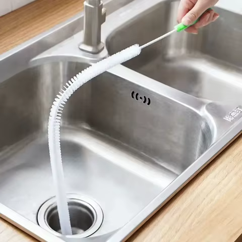 Pipe Dredging Brush Bathroom Sewer Hair Remove Sink Cleaning Brush 48/71cm Drain Cleaner Bendable Flexible Cleaning Tools 10 best sales garbage pail kids figure - №7
