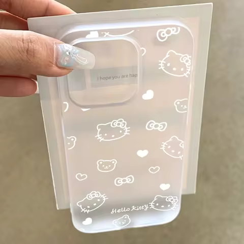 NEW Hello Kitty Line Bear Bow KT Face Phone Case For iPhone 16 15 14 12 13 11 Pro Max 14 15 16 PLUS Y2K Pink Girl Kawaii Cover 10 best sales pink mobile phone - №3