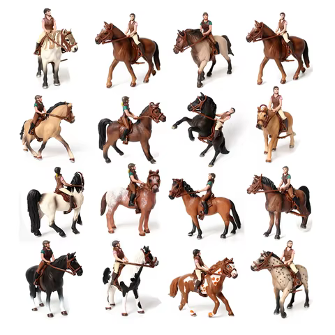 Farm Animals Horse Playset Equestrian Rider Saddle Bridle Action Figure Toy Horses Christmas Present Kids Gifts Riding Toys game 10 best sales arabian horse - №10