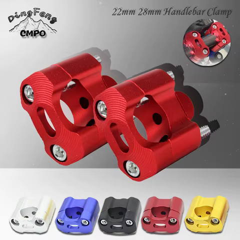 CNC Billet Handlebar Clamp Fat Bar Risers Mount Clamp Adaptor 22 28mm For Pit Dirt Bike Racing Motorcycle Enduro Supermoto MXATV 8 best sales 28mm terrain - №6