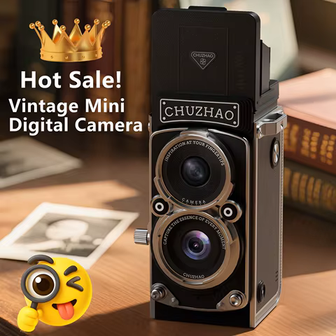 CHUZHAO Vintage Mini Digital Camera Autofocus 12MP, 1080P FHD Video Vlogging Portable Camera for Christmas Birthday Ideal Gift 6 best sales dlsr camera - №2