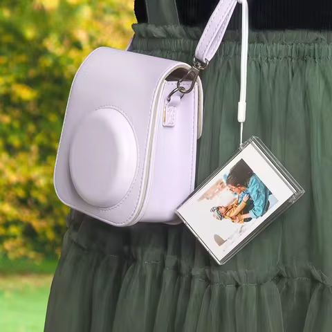 3-inch Film Clear Photo Storage Box Instant Camera Photo Case for Fujifilm Instax Mini 12/11/9/8/7 with Strap 8 best sales instax mini 11 case - №2