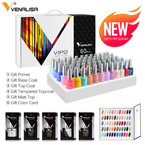 VENALISA Nail Gel Polish Semi Permanent Gellack Nail Art Salon 120 Color Glitter 7.5ml Soak off Organic UV LED Nail Gel Varnish 12 best sales vanelisa gel polish - №3
