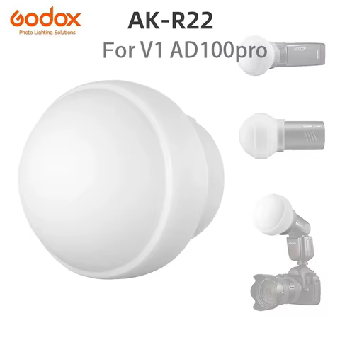 Godox AK-R22 Silicone Soft Light Ball V1 AD100PRO Flash Special Soft Light Box Camera Flash Small Portable Reflector 10 best sales godox ad100pro - №10