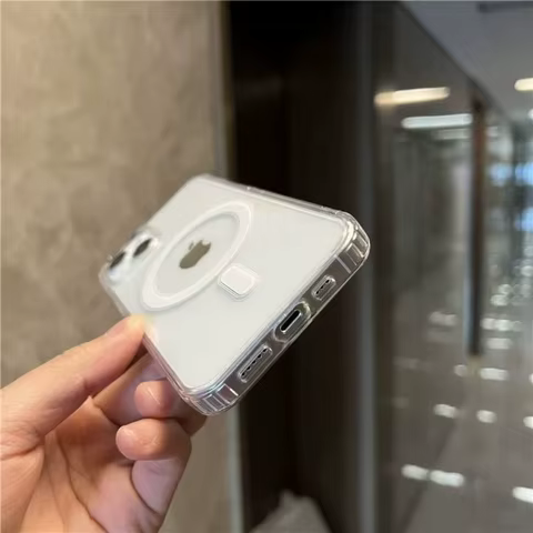Clear Magnetic Circle Phone Case For iPhone 16 15 14 13 12 11 Pro Max XS XR 8 Plus For Magsafe Magnetic Wireless Charging Cases 6 best sales zyxel - №2