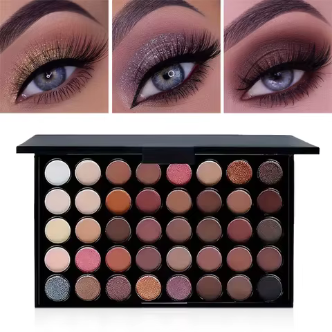 40 Colors Glitter Eyeshadow Palette Matte Waterproof Long Lasting Pressed Powder Cosmetics Kit Fashion Women Eye Makeup palette 10 best sales mate kit - №9
