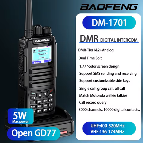 Baofeng 1701 Upgrade DM-1702 Openg GD77 GPS Dual Mode Analog And Digital Walkie Talkie Tier 1+2 Dual Time Slot VHF 136-174 UHF 4 10 best sales 1701 baofeng - №9