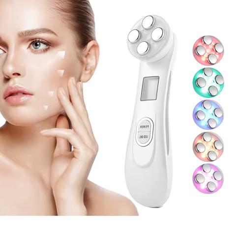 5-IN-1 RF Radio Frequency EMS Electroporation LED Photon Beauty Device Skin Lifting Tighten Anti-Wrinkle Skin Care Face Massager 6 best sales radio frequency face - №5