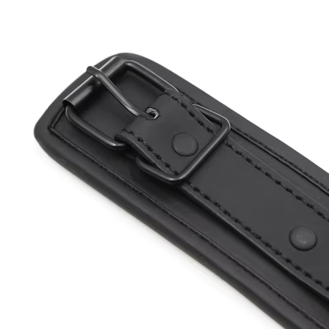 Thierry Sm Products Bondage Neck Collar with Metal Chain Leash BDSM Sex Toys Faux Leather Restraint Fetish Adult Sex Toys 8 best sales heavy steel bdsm collar - №3