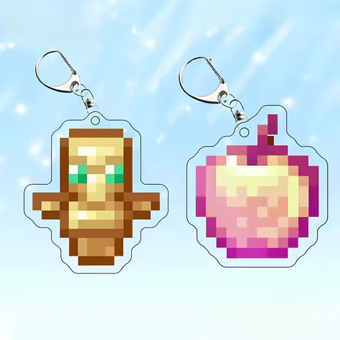 2-10 Pcs/set Totem of Undying Diamond Sword Eye of Enchanted Golden Apple Keychain Pickaxe Model Toys Collect Keyrings Pendant 10 best sales diamond key chain - №1