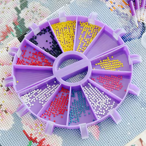6 Grid Palette Diamond Painting Tray Kits Large Capacity Drill Plate Diamond Painting Pen Beading Plates Cross Stitch Tools 6 best sales diamond painting plateau - №3