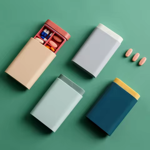 Mini Small Portable Travel Vitamin Box Pill Cases Container Organizer Storage Tablet 7 Days 6 Grids Medicine Fish Oils 6 best sales cute pill box - №3