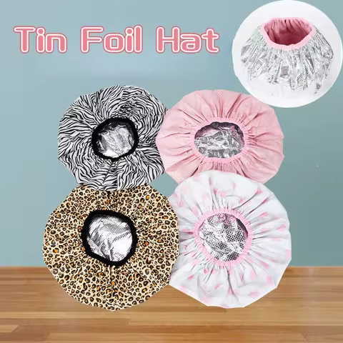 1PC Self-heating Tin Foil Hat Thickened Heating Steam Hair Mask Cap Portable Hair Salon Smooth Hair Oil Baking Cap 12 best sales thermal cap - №3