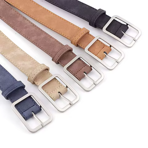 Summer women's retro frosted belt, silver square needle, versatile, trendy, fashionable, personalized decorative waist 10 best sales belt silver - №3
