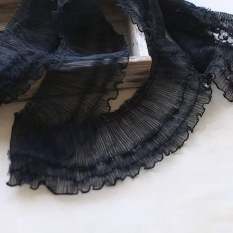 10CM Wide Modern Embroidery Flower Tulle Lace Fabric Trim Ribbon DIY Sewing Ruffle Applique Collar Fringe Wedding Decor 10 best sales denim trim - №1