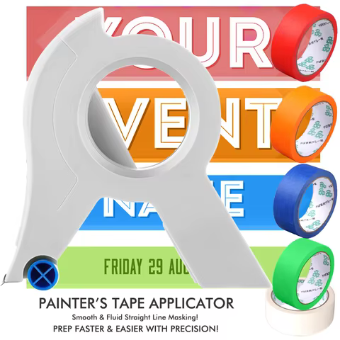 Painter Masking Tape Applicator Dispenser Machine Wall Floor Painting Packaging Sealing Tool for 20m x 0.35m Yard Standard Tape 6 best sales flock applicator - №6