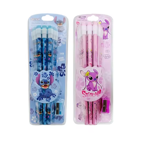 12pcs Stitch Lilo & Stitch Cute Cartoon HB Pencils, 12 Pencils & 1 Pencil Roller Stationery Box Set, Writing & Drawing 8 best sales stitch pencils - №4
