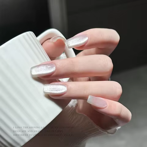 1pc 10ml Holographic Glitter Mirror Porcelain White Cat Eye Gel Polish Magnetic Galactic Effect Gel Nail Polish Soak Off UV LED 10 best sales glimmer - №8