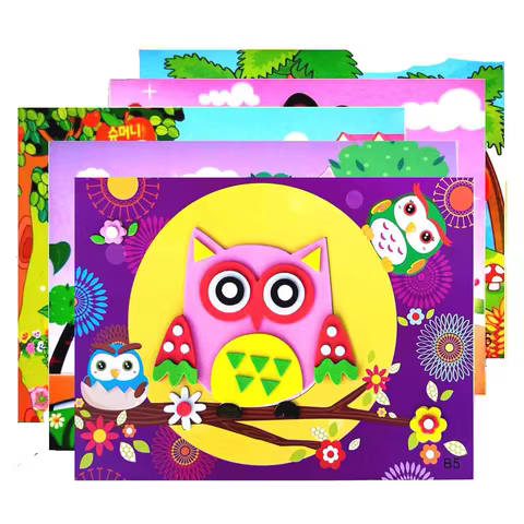 5/10/20Pcs/lot Kids DIY 3D EVA Foam Sticker Cartoon Animal Multi-patterns Styles Puzzles Game Art Craft Early Educational Toys 12 best sales game sticker - №10