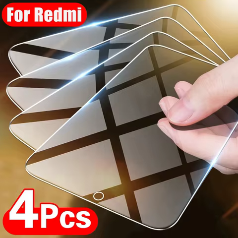 4PCS Screen Protector For Xiaomi Redmi Note 10 11 12 9 8 7 Pro 9A 9C Glass Protective 10S 8T 12 best sales redmi note 10 pro glass - №11