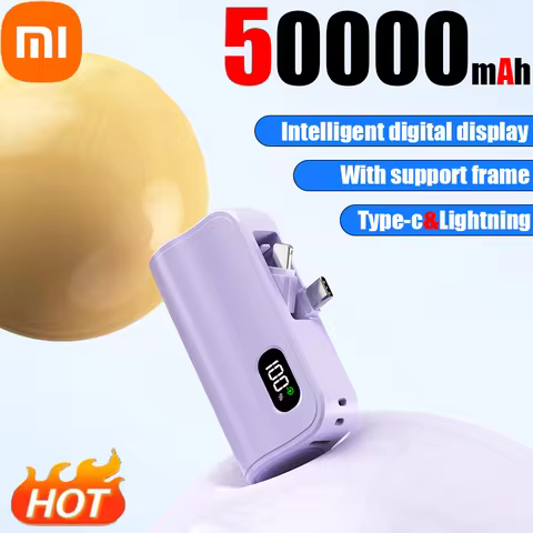 Xiaomi Mini 50000mAh Capsule 2-in-1 Large Capacity Digital Display Portable Fast Charging External Battery for Iphone Samsung 10 best sales 2 in 1 charger and power bank - №3