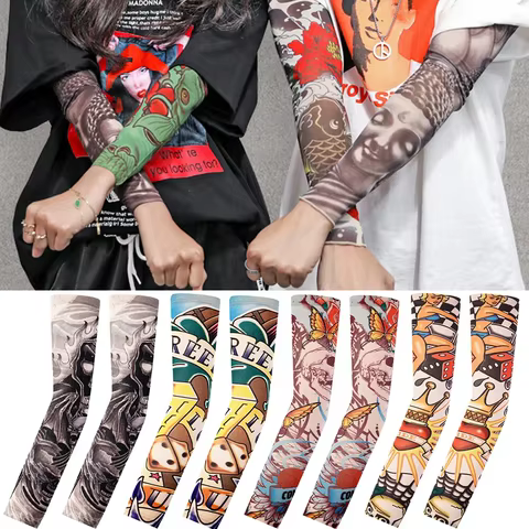 Tattood Sleeve With Floral Arm Tattoo Seamless Outdoor Cycling Tattoo And Sun Protection Sleeve 1pc Tattoo Sleeve Sleeve Sunscre 10 best sales custom tattoo - №9