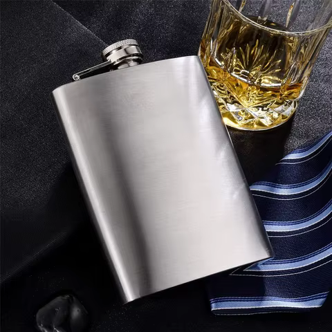 LMETJMA 1 4 5 6 7 8 9 10 oz Stainless Steel Hip Flask with Funnel Pocket Hip Flask Alcohol Whiskey Hip Flask Screw Cap KC0139 12 best sales alcohol pocket bottle - №6