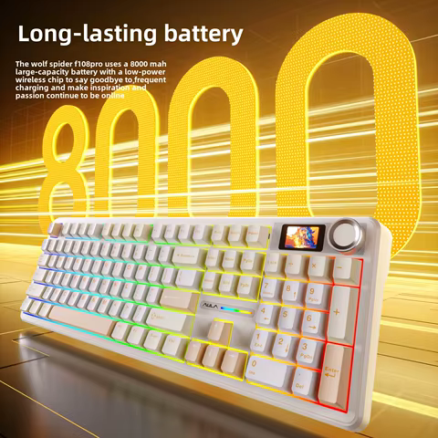 AULA F108/PRO Gaming Keyboard Mechanical RGB Hot Swappable Wireless 2.4G Polling Rate 100% Layout Hifi Switch Custom Accessories 10 best sales 108 keyboard kit - №5