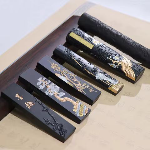 Chinese Calligraphy Ink Stone Handmade Inkstone Ink Block Ink Painting Stick Chinese Painting Calligraphy Tools Pine Smoke Ink 8 best sales ink stone - №8