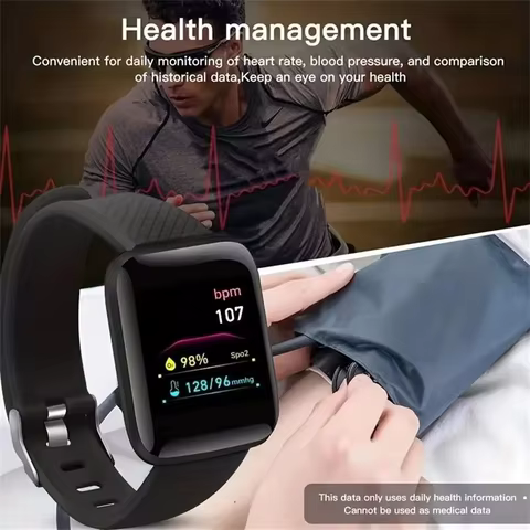 Smart Watch Sport Fitness Bracelet Control Music Message Display Pedometer Bluetooth Connect Smartwatch 116 Alarm Clock Weather 12 best sales bluth - №6