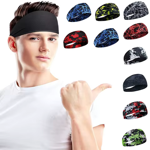 1PC Unisex Fitness Anti Sweating Band Running Headband Sports Absorbing Yoga Hair 10 best sales yoga hat - №6