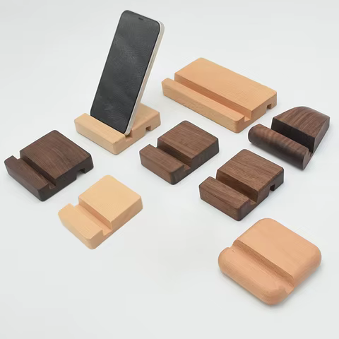 Universal Solid Wood Cell Phone Racks Simple Desk Stand Holder for Mobile Phone Tablet PC E-reader Portable Mobile Phone Holder 8 best sales wooden cellphone holder - №5