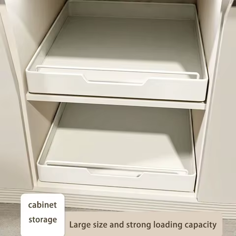 New Kitchen Storage Rack with Slide Rails Pull-out Kitchen Drawer Type Storage Tray Spice Box Storage Shelf Cabinets Organizer 6 best sales drawer kitchen - №2