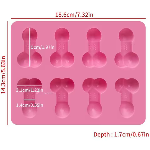 Funny Dicks Chocolate Mould Ice Cube Tray Adult Party Genitals Dessert Sexy Penis Chest Silicone Cake Mold Baking Cake Tools 10 best sales chocolate penis mould - №4