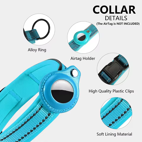 Reflective AirTag Dog Collar, Heavy Duty Dog Collar with Adjustable AirTag Holder Case Accessories for Small Medium Large Dogs 8 best sales air tag dog collar - №5